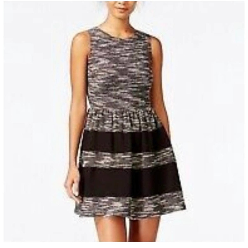 Bar III Black And White Woven Sleeveless Mini Dress Women’s Size M